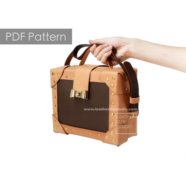 Leather bag pattern with video tutorial/Build along pattern/instruction included pattern/no sew crossbody bag/howto pattern/leathercraft diy