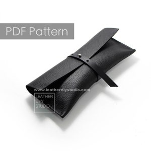 Estuche de cuero para lápices construido a lo largo de las instrucciones del patrón incluido/portalápices estuche para bolígrafos cómo hacer un patrón de bricolaje PDF/coser a mano/