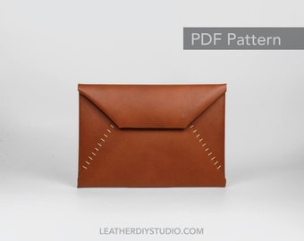 Leather envolope clutch pattern one piece/leather file folder pattern/ipad case pattern/leather bag PDF pattern/minimalist style/Gift diy