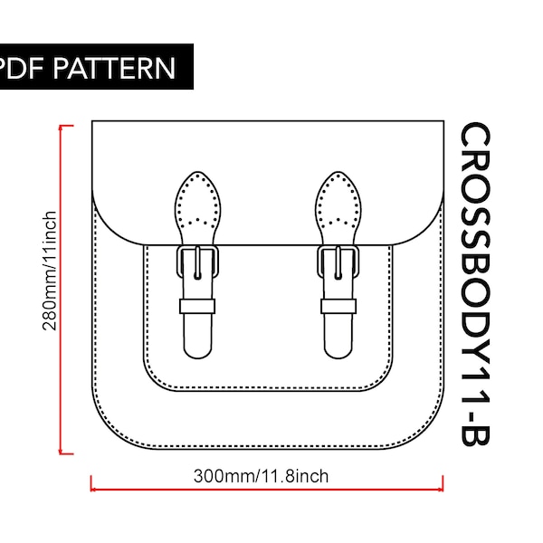 Leather crossbody bag pattern with instruction/leather bag purse how to pattern/Saddle bag template/Leathercraft PDF Pattern/DIY pattern