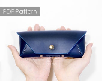 Pattern Leather Glasses Case pattern/Glasses Case PDF/Video tutorial/Leather Pattern/hand sewing pattern/easy diy project/leathercraft