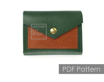 Leather card holder pattern with instruction/build along patterns/Leather PDF pattern/wallet patterns/Leathercraft DIY Pattern/PDF Pattern