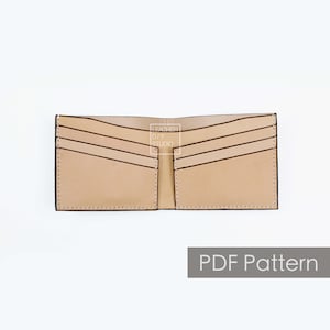 Patrón de billetera plegable de cuero/instrucción/patrón de billetera para mujer/billetera de bolsillo para hombre/regalo diy/patrón de artesanía en cuero/costura a mano/costura a mano