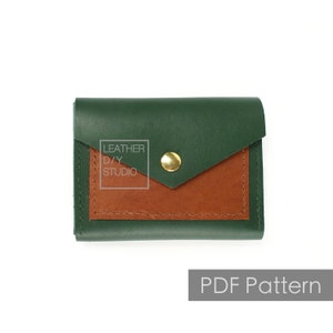 Padrão de porta-cartão de couro com instruções/construir ao longo de padrões/padrão PDF de couro/padrões de carteira/Padrão DIY de couro/Padrão PDF