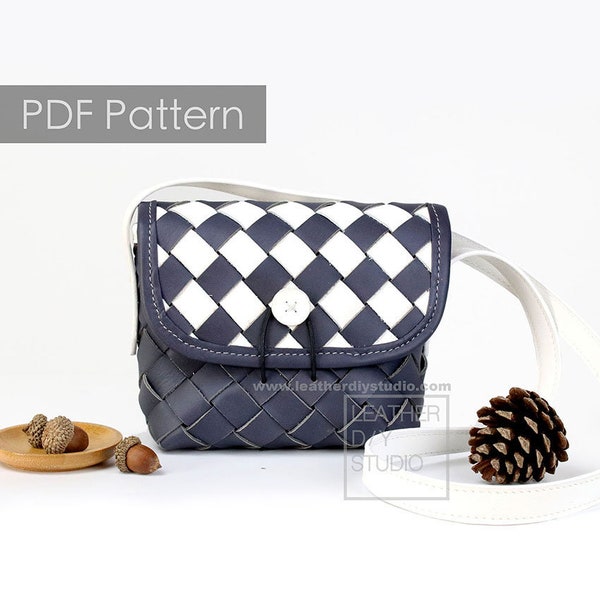 Leather Woven bag pattern/braiding bag pattern/video tutorial/instruction/leather braids pattern/leather saddle bag pdf/DIY gift pattern