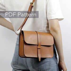 modèle de sac à bandoulière en cuir/instructions/patron de sac pour femme/patron de sac à main pour femme/modèle de sac à main/couture à la main/sac à bandoulière pdf/cadeau à monter soi-même