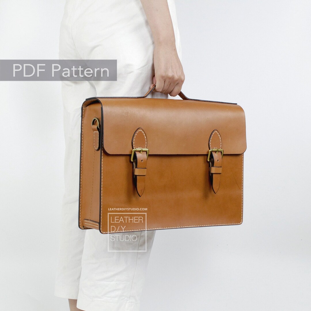 15inch Leather Briefcase Pattern With Video Tutorial Instruction/leather Laptop Messenger Bag