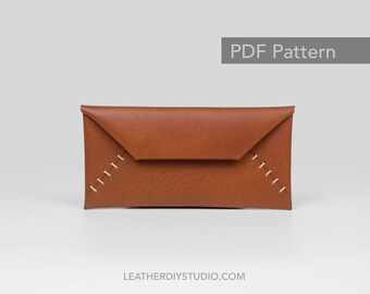 One piece Leather envelope Long Wallet Pattern/pocket wallet pdf/slim wallet/instruction pattern/beginner pattern/wallet quick DIY template