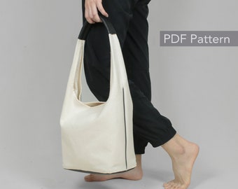 Canvas Tote bag PDF sewing pattern with included/canvas shopper pattern/shopping bag/shopper bag pdf pattern tote bag sewing template
