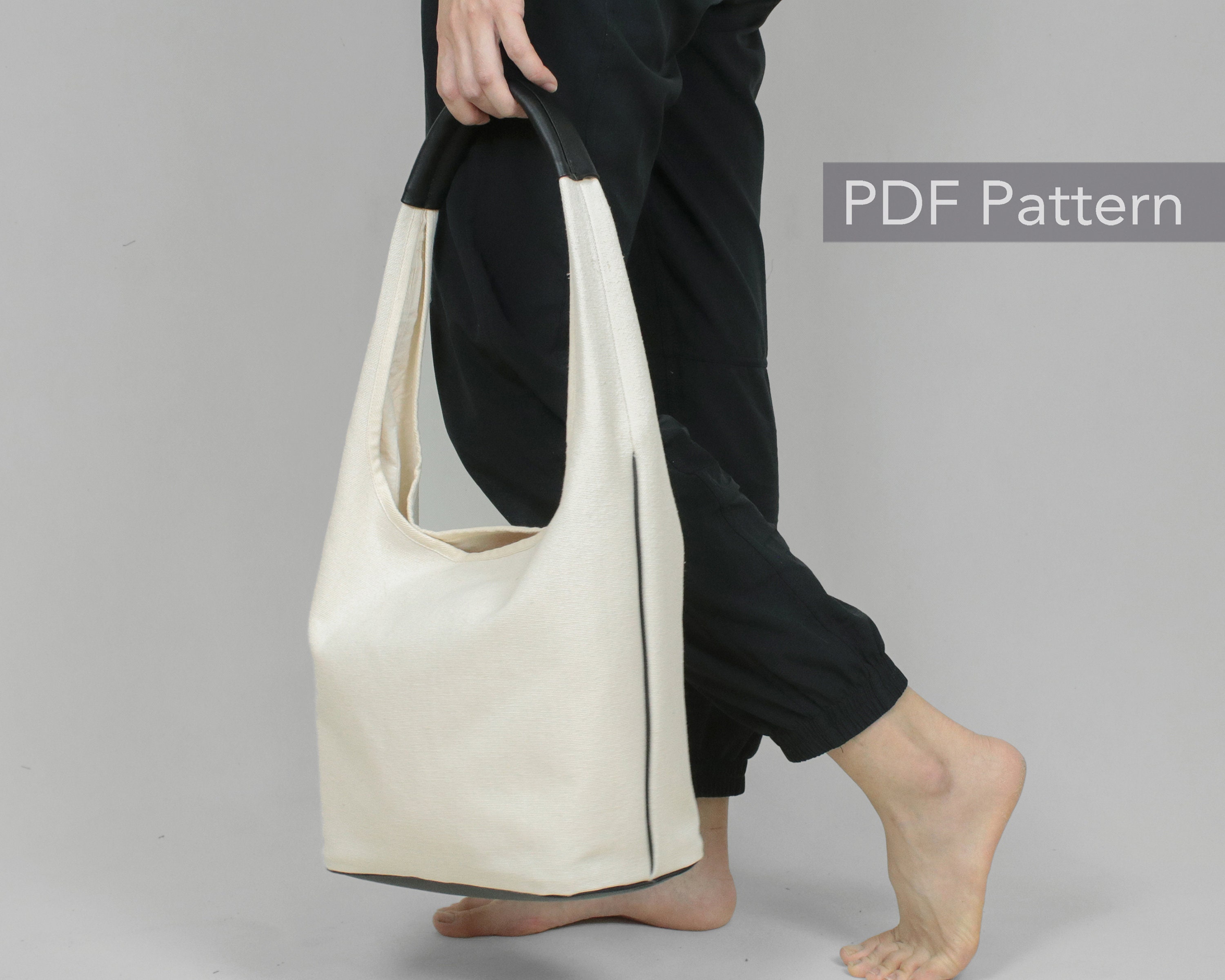 Canvas Tote Bag PDF Sewing Pattern With Included/canvas Shopper Pattern ...