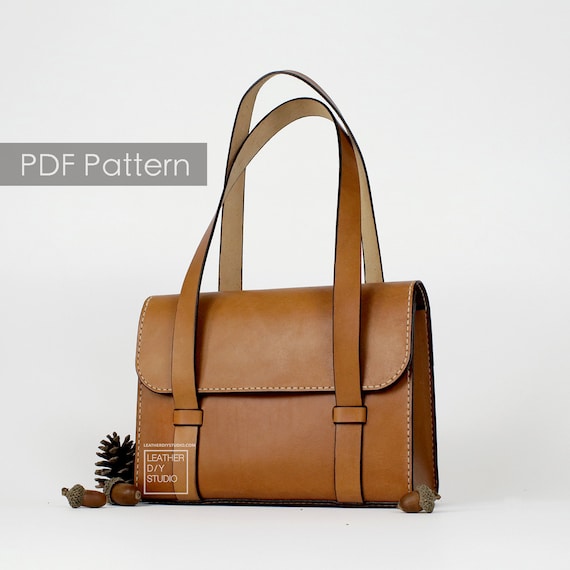 two-way leather bag build along PDF pattern/leather bag pattern