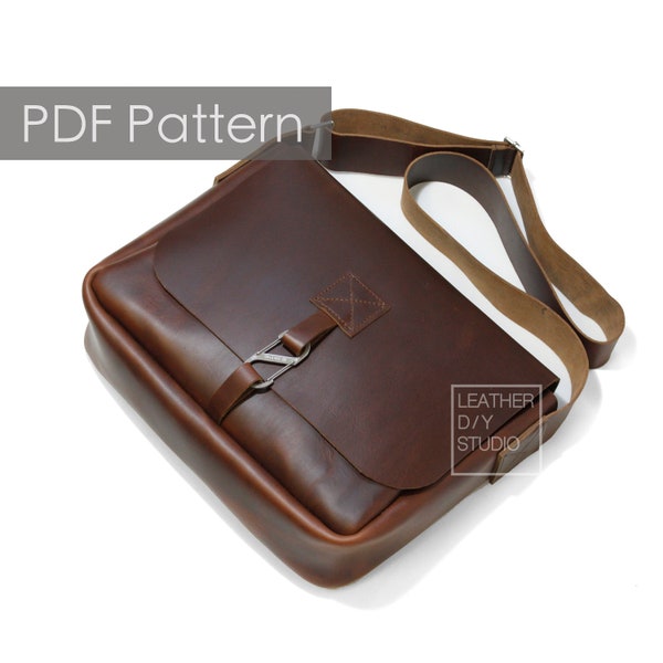 Mens Leather messenger bag pattern/instruction/women messenger bag/mens leather bag/crossbody bag pattern/hand sewing/gift diy/leathercraft