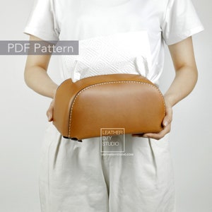Leather Tissue holder Pattern/Video tutorial/Tissue box pdf/Tissue case Leather pattern/leathercraft PDF pattern/DIY gift pattern