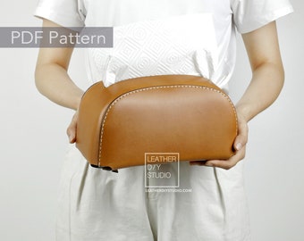 Leather Tissue holder Pattern/Video tutorial/Tissue box pdf/Tissue case Leather pattern/leathercraft PDF pattern/DIY gift pattern