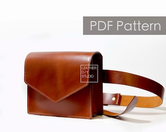 Womens fanny pack pattern/leather fanny pack/fanny pack template/leather bag pattern/womens wrist bag/crossbody bag/gift diy/hand sewing