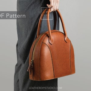 Leather Womens Handbag Pattern PDF/Video Instruction/Zipper Bag Pattern/ladys Purse Pattern/Leather bag PDF template/Gift DIY