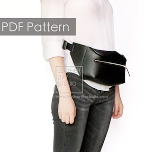 Fanny Pack pattern with instruction/build along patterns/how to pattern/leather pattern/PDF patterns/waist bag pattern/leather bag pattern