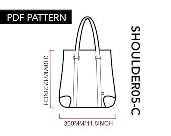 Leather bag PDF pattern with video tutorial /portrait tote bag pattern/purse sewing PDF Pattern/instruction patten/Leathercraft DIY Pattern