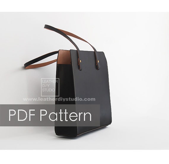 Leather tote pattern/leather pattern/Minimalist tote/Pattern Etsy