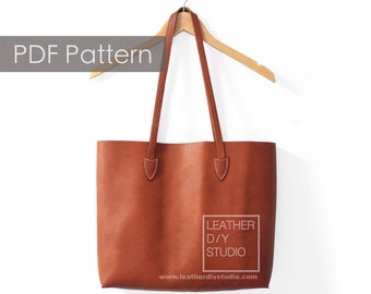Build along Leather tote pattern with instruction/leather bag pattern/leather how to pattern/Leathercraft tutorial Pattern/leather tote pdf