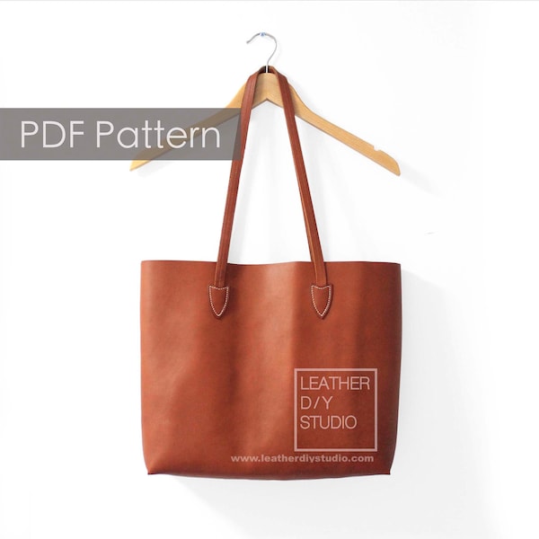 Build along Leather tote pattern with instruction/leather bag pattern/leather how to pattern/Leathercraft tutorial Pattern/leather tote pdf