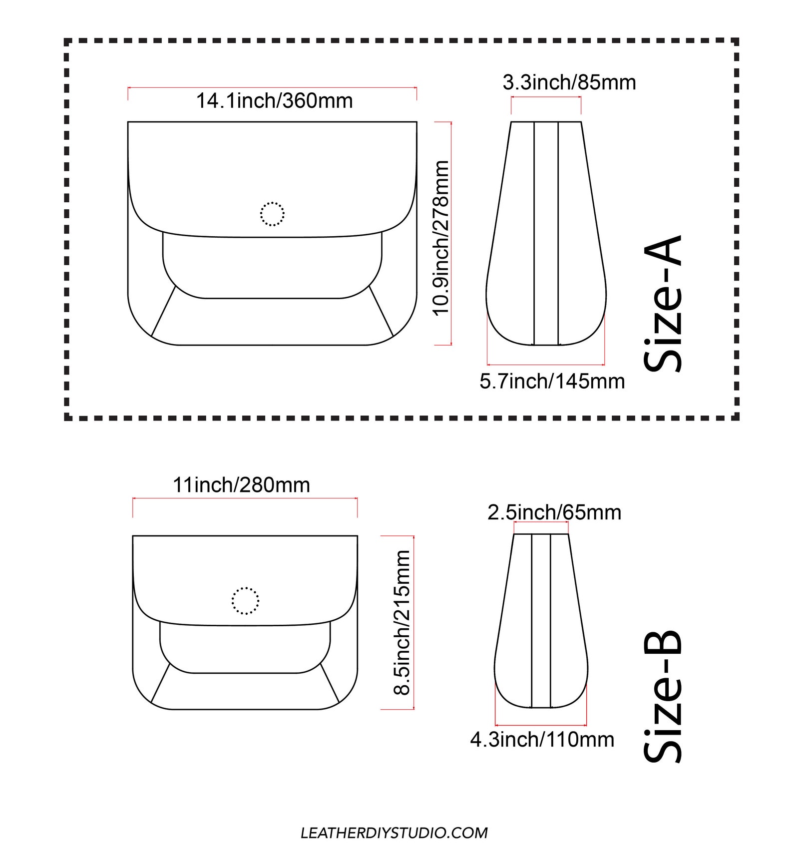 Leather Messenger Bag Pattern With Video Tutorial/mens Etsy