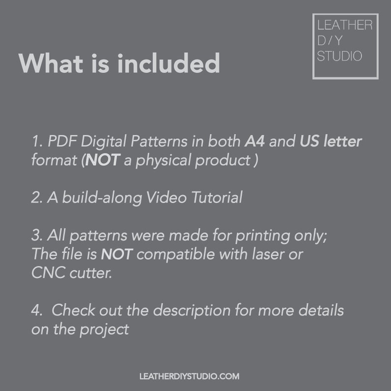 Leather tote bag pdf pattern video instruction included/how to pattern /tutorial bag Pattern template/PDF Pattern/sewing pattern image 7