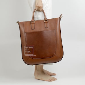 Leather tote bag pdf pattern video instruction included/how to pattern /tutorial bag Pattern template/PDF Pattern/sewing pattern image 4