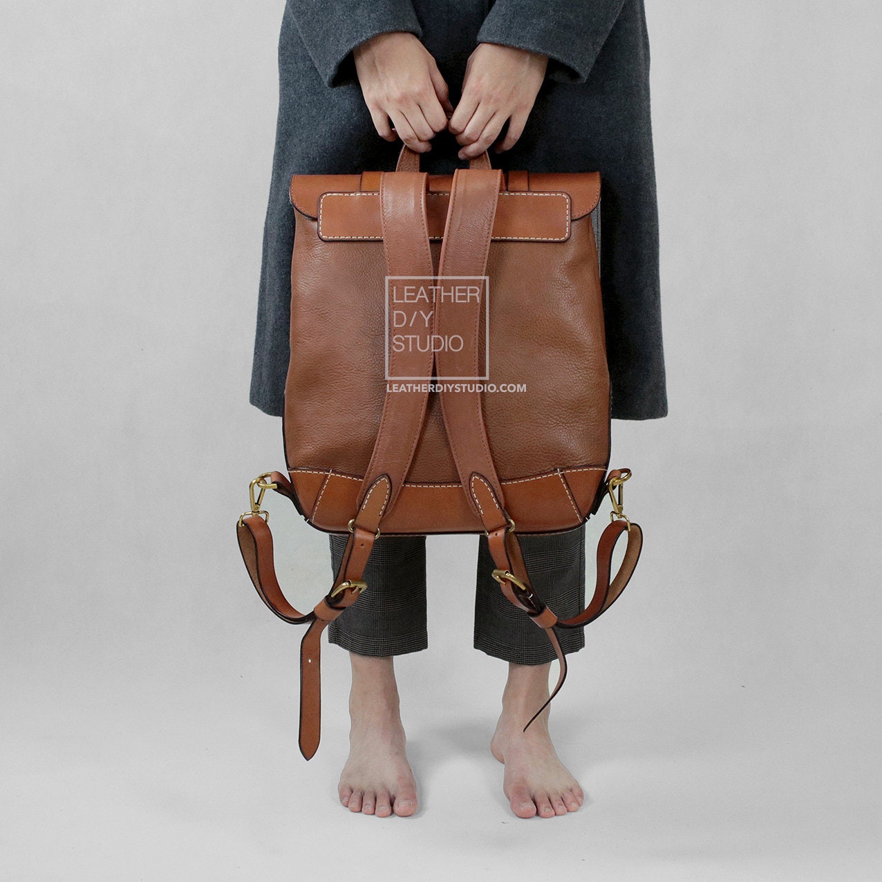Leathe Backpack Pattern Leather Backpack Pattern With Video Tutorial Large Size/laptop Bag ...