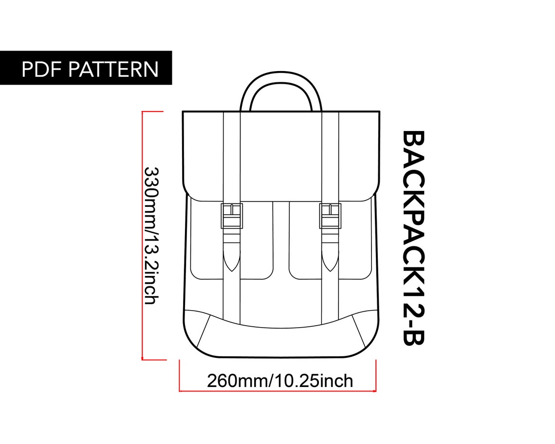 Leather Backpack Pattern With Video Tutorial Size Small/laptop Etsy
