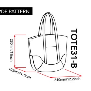 Leather tote bag pattern video tutorial/leather bag sewing template/leathercraft pattern PDF/unique gift diy/zipper tote bag pattern