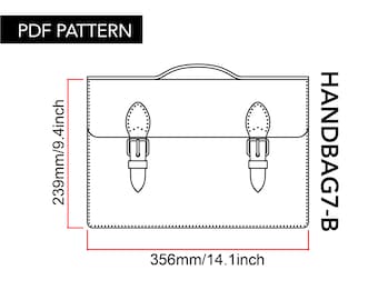 Leather handbag briefcase pattern with video tutorial instruction/build along leather laptop Messenger bag leather bag how to pdf pattern