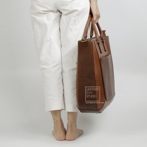 Leather tote bag pdf pattern video instruction included/how to pattern /tutorial bag Pattern template/PDF Pattern/sewing pattern image 5