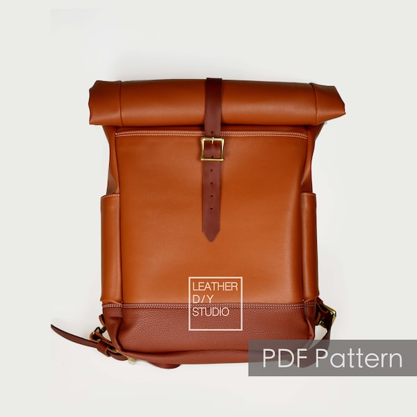 Leather backpack pattern with instruction/build along pattern/leather bag pattern/instruction/PDF Pattern/leather pattern/how to pattern