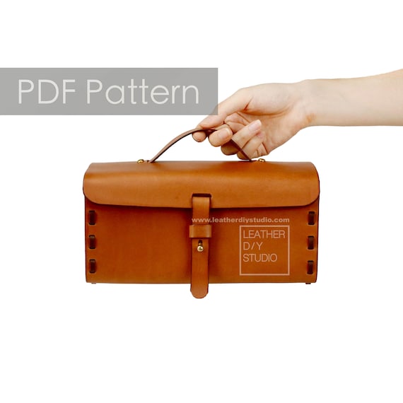 Build along Dopp kit leather pattern PDF/Toiletry bag pattern PDF/Video instruction tutorial/how to leather pattern/leather diy pattern