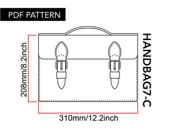 Leather handbag briefcase pattern with video tutorial instruction/build along leather laptop Messenger bag leather bag how to pdf pattern