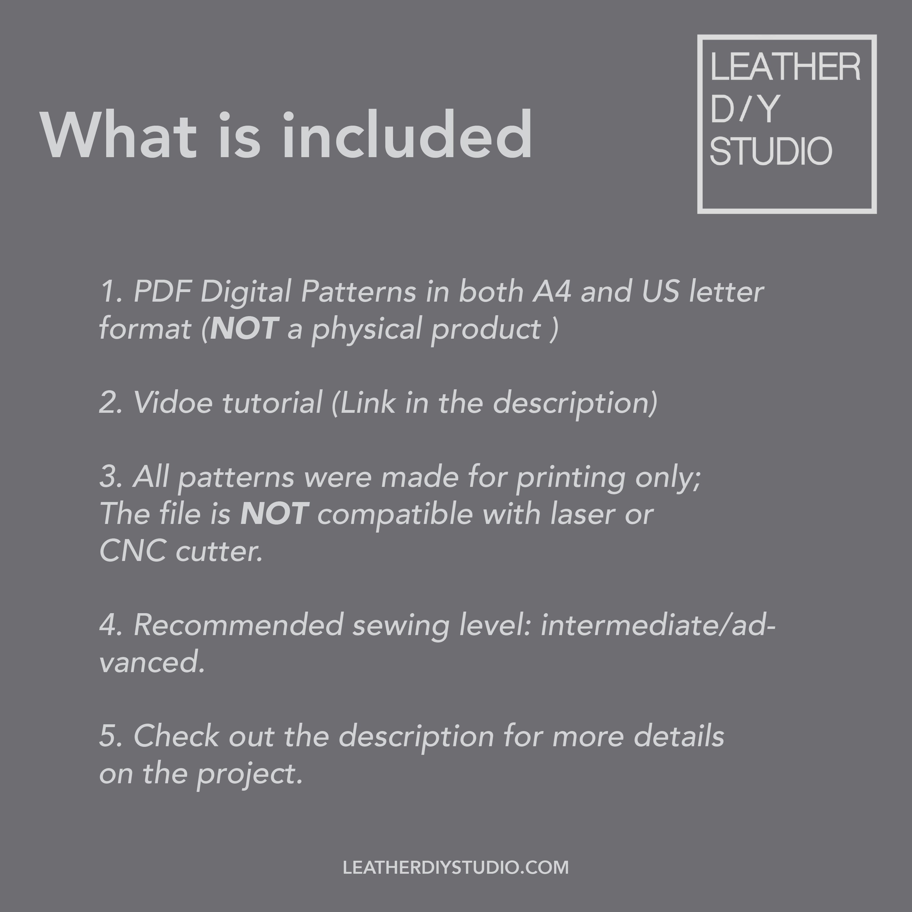 Leather Tote Bag Pattern Video Tutorial/leather Bag Sewing Template ...