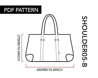 Large Leather tote bag PDF pattern with video tutorial /tote template/purse sewing PDF Pattern/instruction patten/Leathercraft DIY Pattern