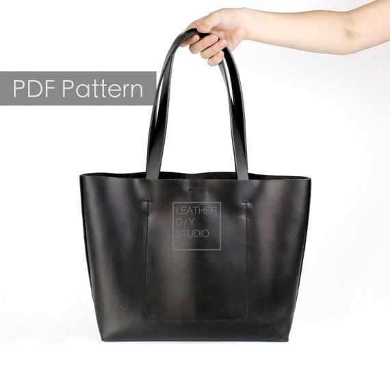 Leather tote bag pattern 12inch/instruction/womens tote bag/shopper bag pattern/tote template/Leather bag pattern/hand sewing/diy gift pdf