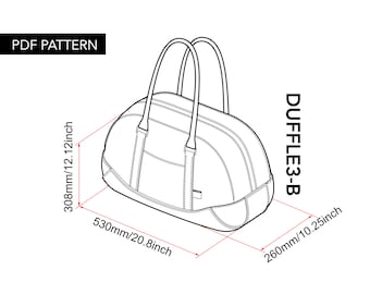 Duffle bag 20inch pattern video tutorial included/weekender bag pattern/travel bag patterns/with instruction/how to pattern/DIY bag pattern