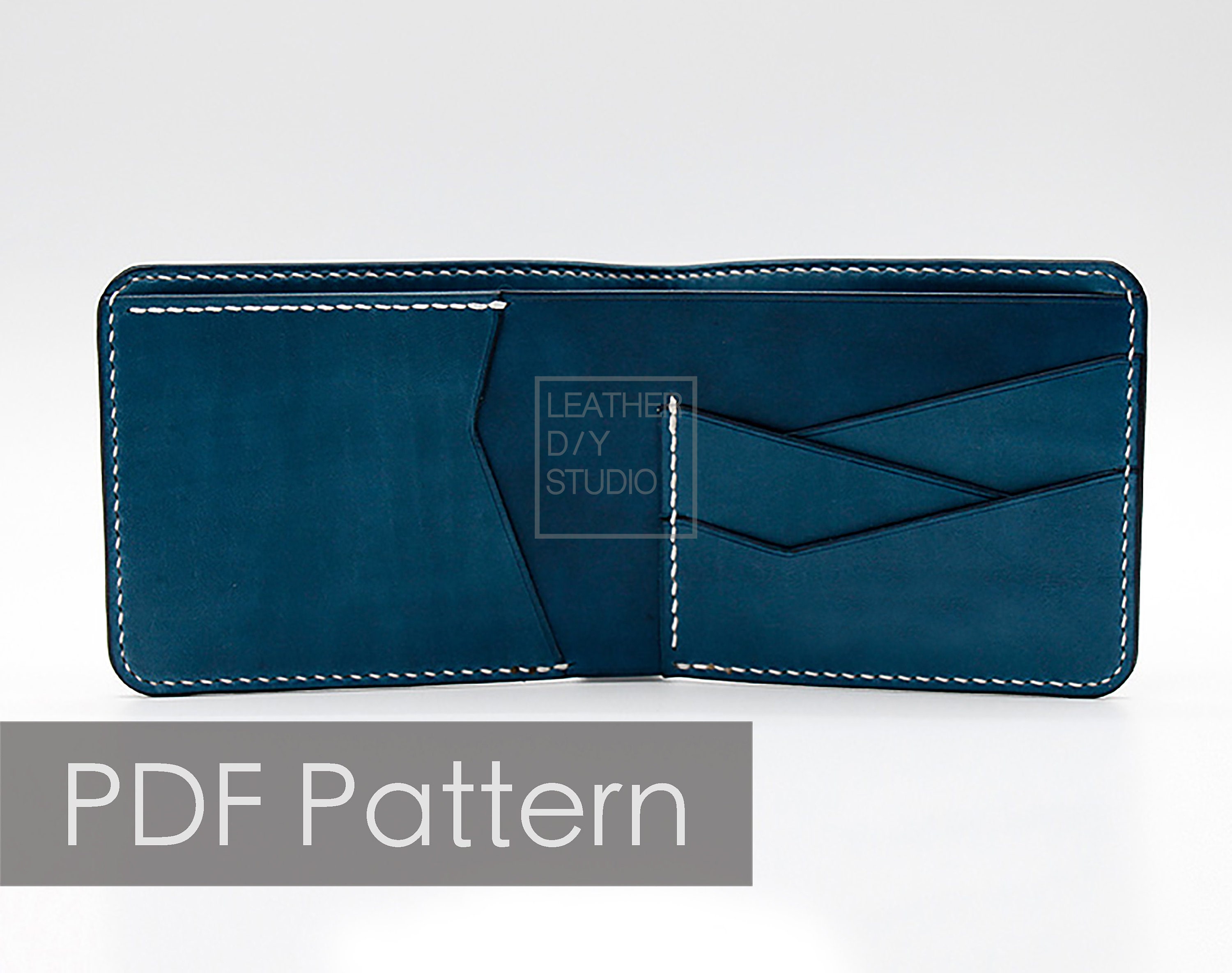 Leather wallet pattern with instruction/minimal wallet/slim Etsy