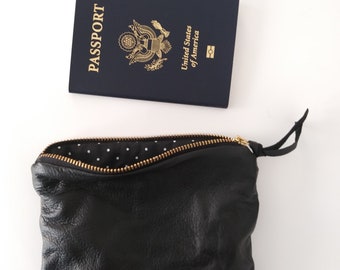 black leather pouch