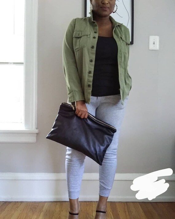 oversized black purse