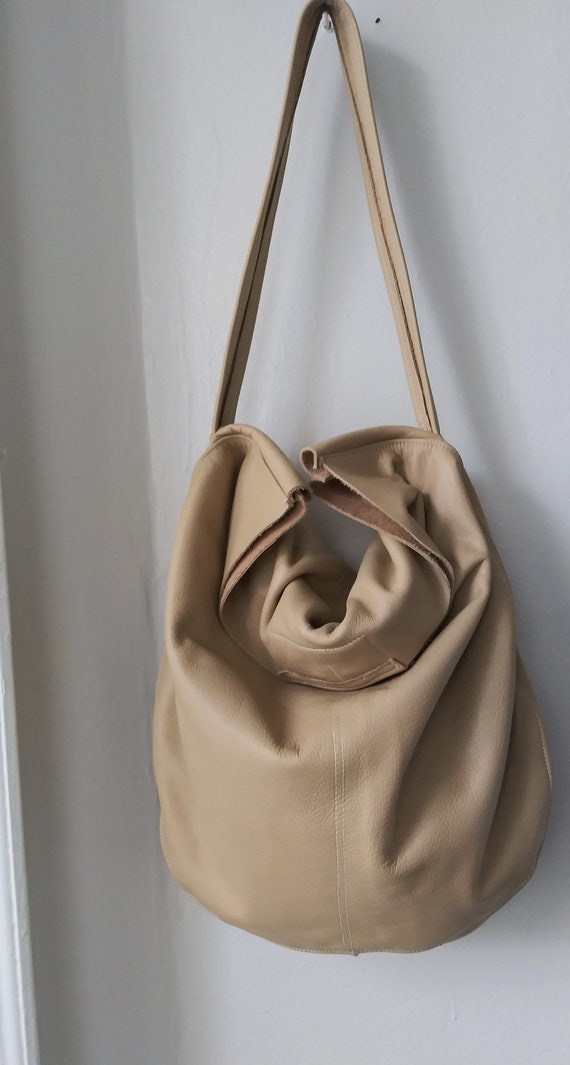 beige hobo handbag