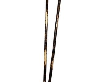 WF1530A Pair Filipino Carved Escrima Kali Arnis Sticks Fire Hardened Burned Rattan 28"