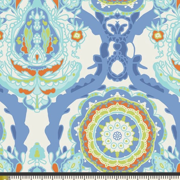 Grand Opulence Bleu - Indigo & Aster 32" REMNANT by Bari J., Art Gallery Fabrics Premium Cotton, AGF, IDA-14802