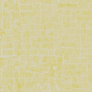 May include: Abstract background with a yellow and white pattern of overlapping squares. The squares are made up of thin, diagonal lines.