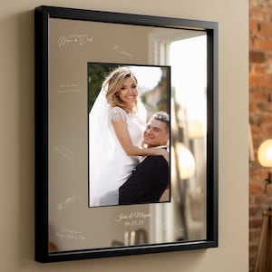 Wedding Signature Frame | Guest Book Alternative with Photo Mat | Custom Guest Signature Frame for Wedding Memories and Decor