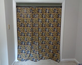 Cotton Shower Curtain - Made From Dr. Who Fabric Vincent Van Gogh's Exploding Tardis
