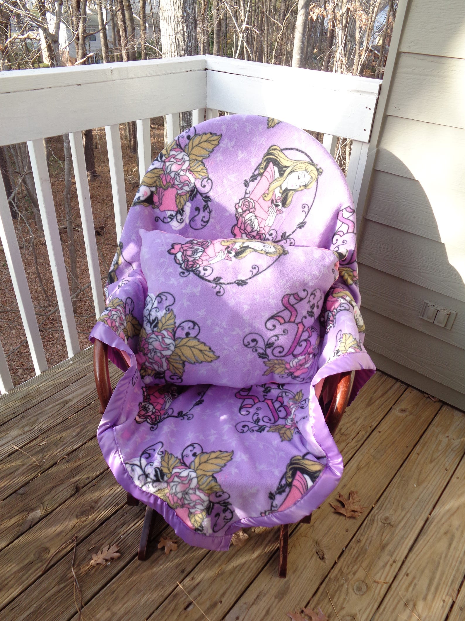 Sleeping Beauty Fleece Throw and Pillow Set One Large Pillow Etsy
